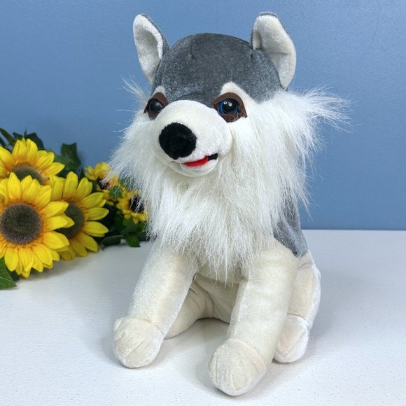 RARE Best Toy MFG Beautiful Husky Puppy Dog 11" Soft Plush Stuffed Animal Toy - Picture 2 of 3